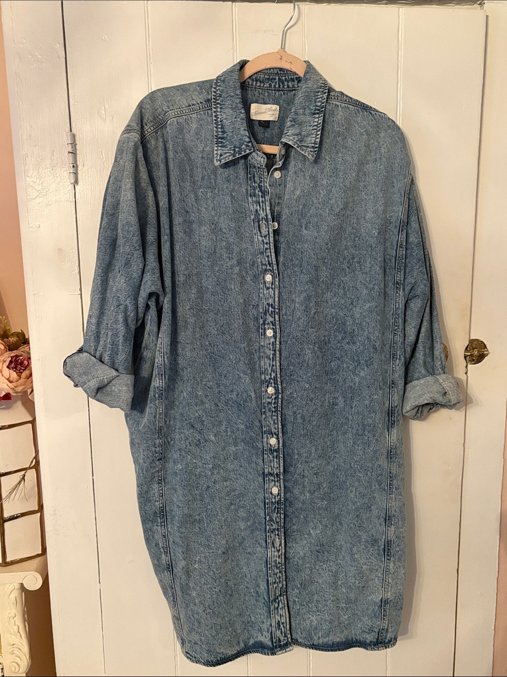 Universal Thread Denim Midi Shirt Dress - Light Blue